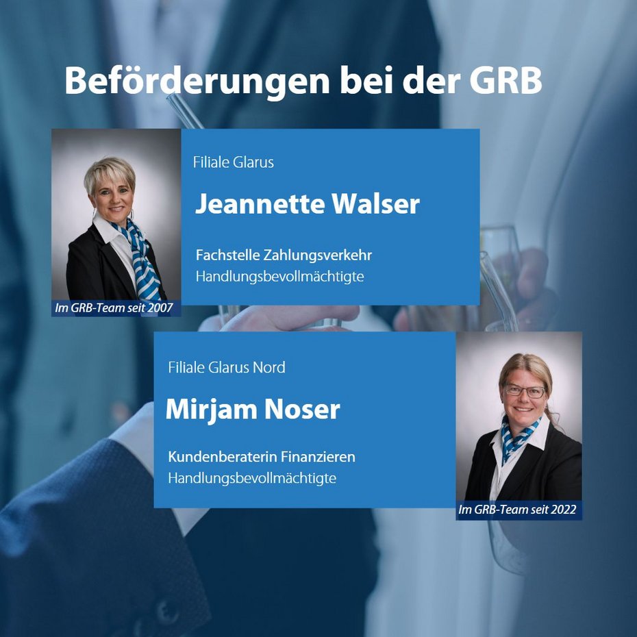 Portrait von Jeannette Walser und Mirjam Noser zur Beföderung